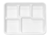 Terrahue 5 compartment Lunch Tray 10"x 8", Biodegradable, Compostable, Sugarcane bagasse